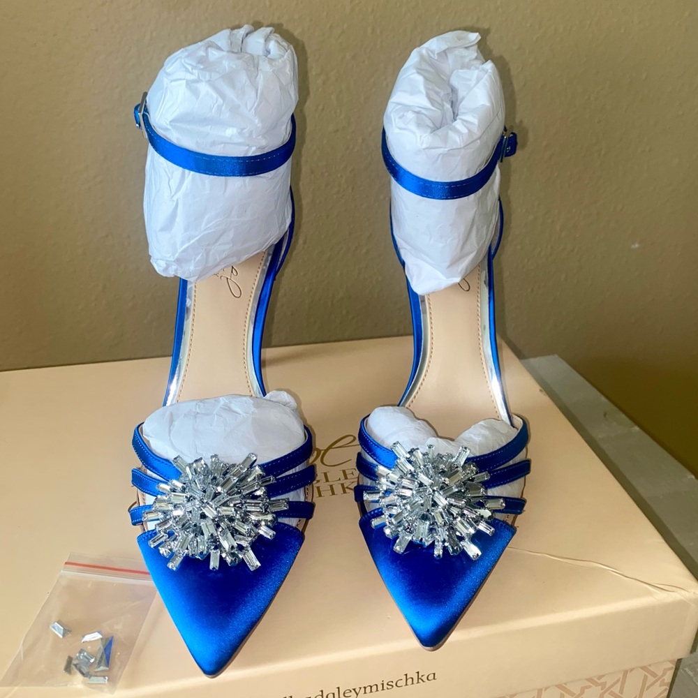 Badgley Mischka Violette Crystal Pointed Stiletto Heels
